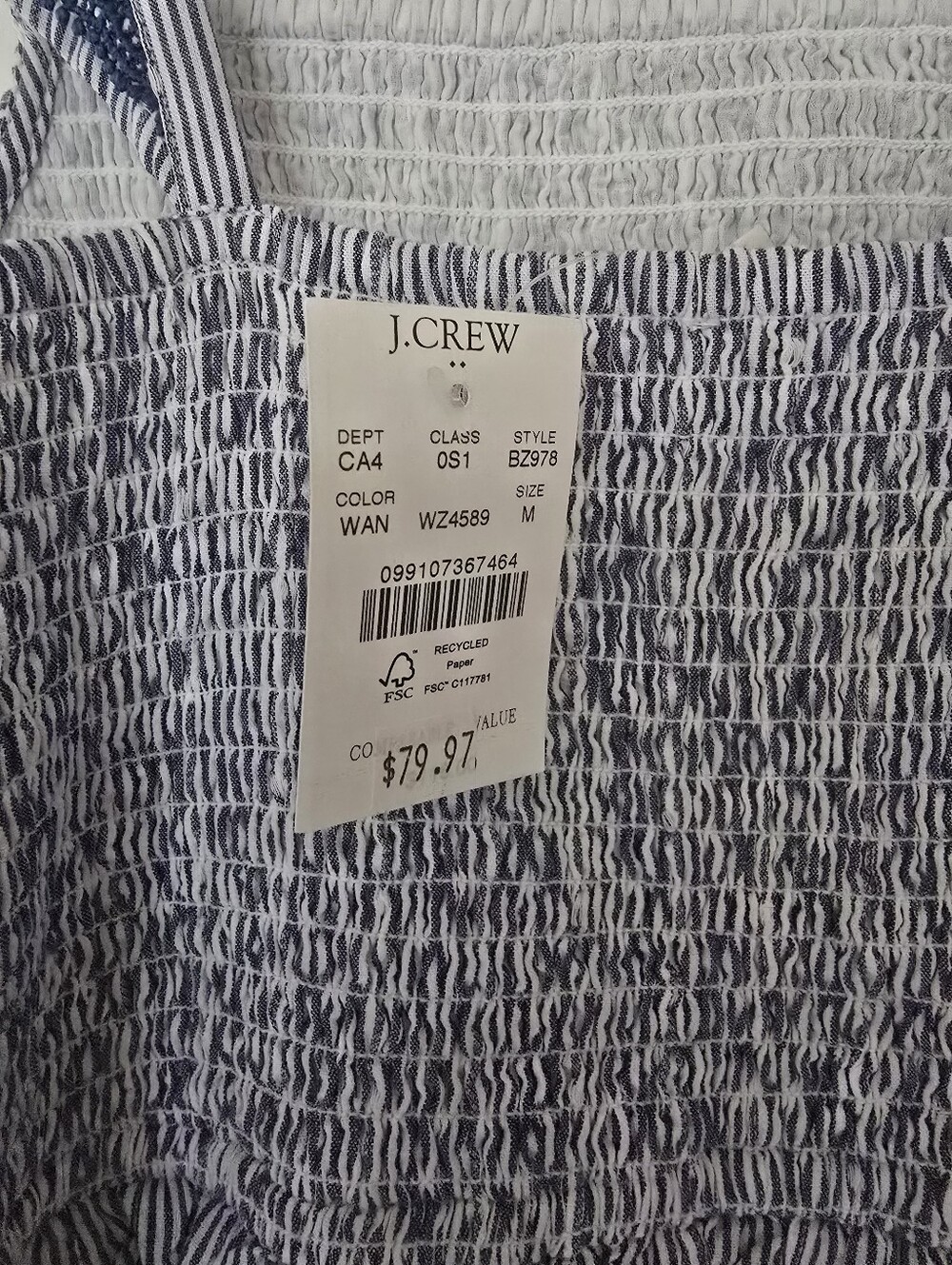 J. Crew Blue and White Tiered Maxi Dress Size M - Picture 11 of 12